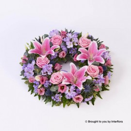 Rose and lily wreath