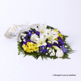 Funeral flowers in cellophane