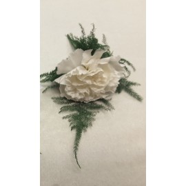 White carnation buttonhole