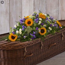 Sunflower mix casket spray