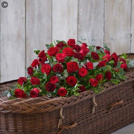 Rose and carnation casket...