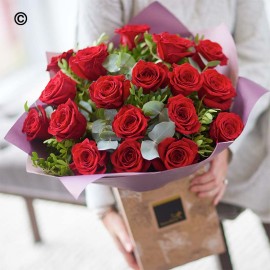 18 Red Roses Hand -Tied