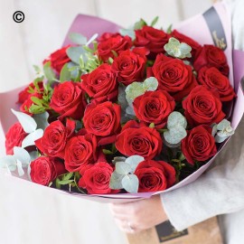 24 Red Rose Hand-tied